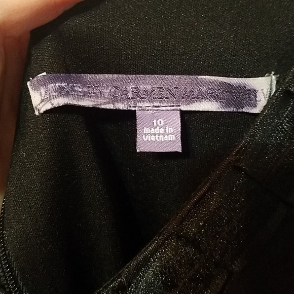 Luxe by Carmen Marc Valvo V-Neck Black Dress - Picture 8 of 8